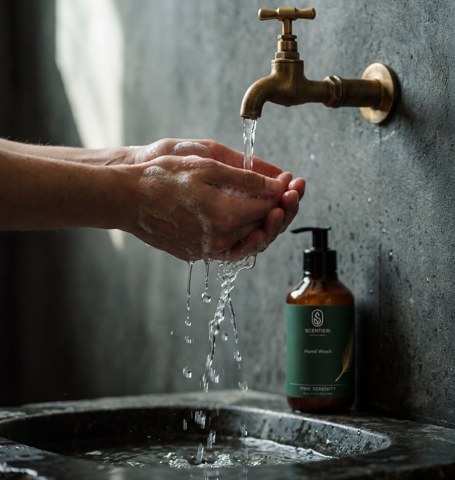 Hands at basin with pine wash (recropped v3)