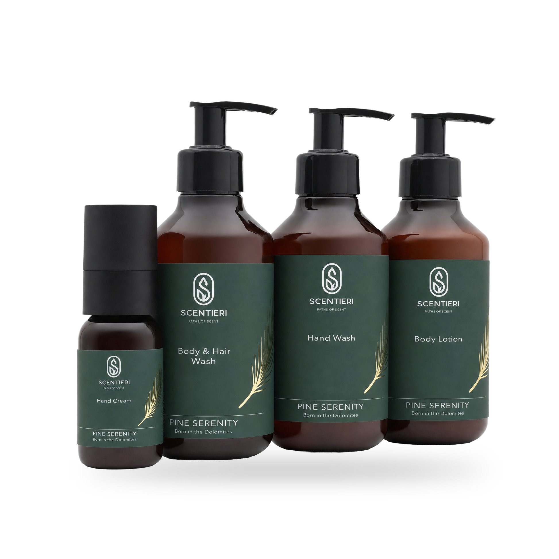 Scentieri Pine Serenity Ritual — full four-piece line
