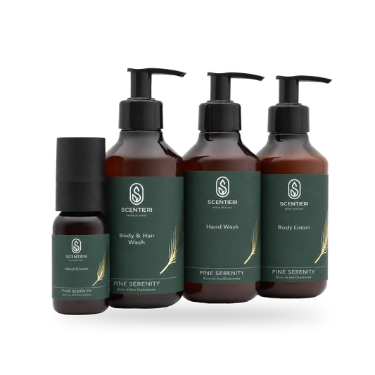 Scentieri Pine Serenity Ritual — full four-piece line